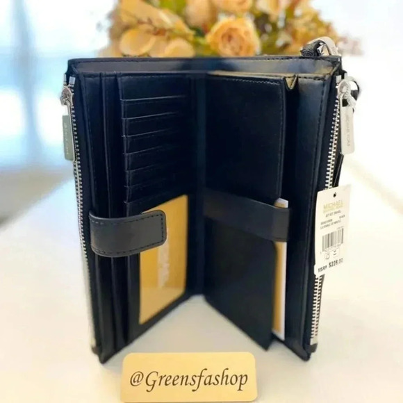 Michael Kors Double Zip Wallet With Wristlet black signature - Picture 3 of 4
